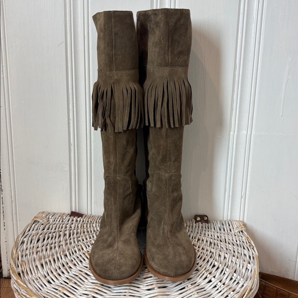 NEW VERA GOMMA Made in Italy Suede Fringe Boots – Size 9 (EU 39)